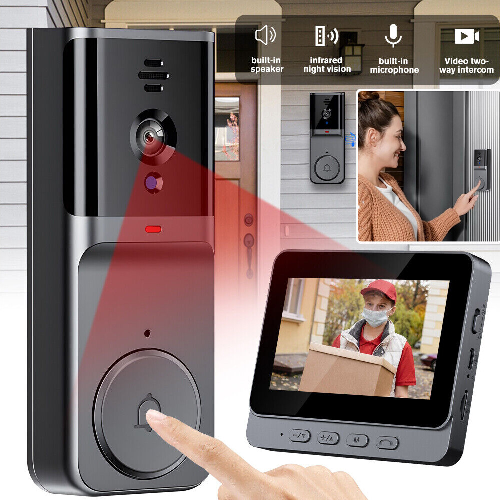 Wireless Doorbell Visual Intercom Video Camera Door Ring Bell Chime Security USA-image