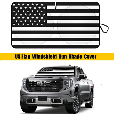 #ad #ad For GMC Sierra 1500 2500HD US Flag Car Windshield Sun Shade Shield Cover Visor $16.99