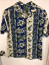 Kalena Fashions Of Hawaii Men  s Hawaiian Shirt Size Medium Made In Hawaii