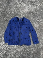 Carlisle Blue Houndstooth Wool Jacket w/ Matching Scarf – Women’s Size 18