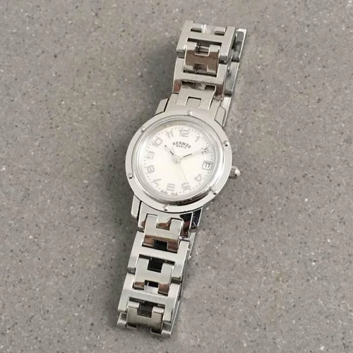HERMÈS Un favore per te HERMES CL4.210 clipper conchiglia quadrante orologio autentico