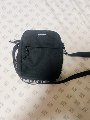 Supreme SS18 Shoulder Bag Black Box Logo Crossbody Streetwear Authentic
