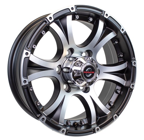 eCustomrim Aluminum Trailer Wheel 16X6 16 Inch Matte Black Inlay 6 Lug On 5.5