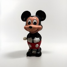 Vintage Mickey Mouse Wind-up Walking Plastic Toy Walt Disney Productions TOMY
