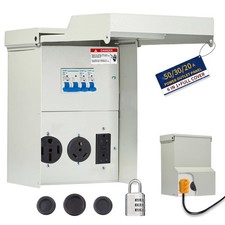 20-30-50 Amp RV Electrical Panel Box - 30 Amp Weatherproof RV Plug Outlet, Pr...