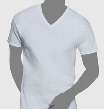 Hanes Men's White Solid V-Neck Platinum X-Temp 2-Pack Undershirt T-Shirt Size S
