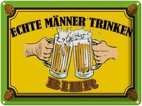 Blechschild 30X40 Cm Echte MäNner Trinken Bier Spruch Zitat Deko Geschenk Metall