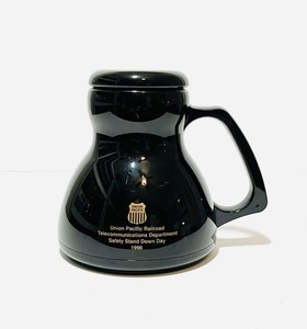 Vintage 1996 Union Pacific Railroad Black Coffee Mug Cup