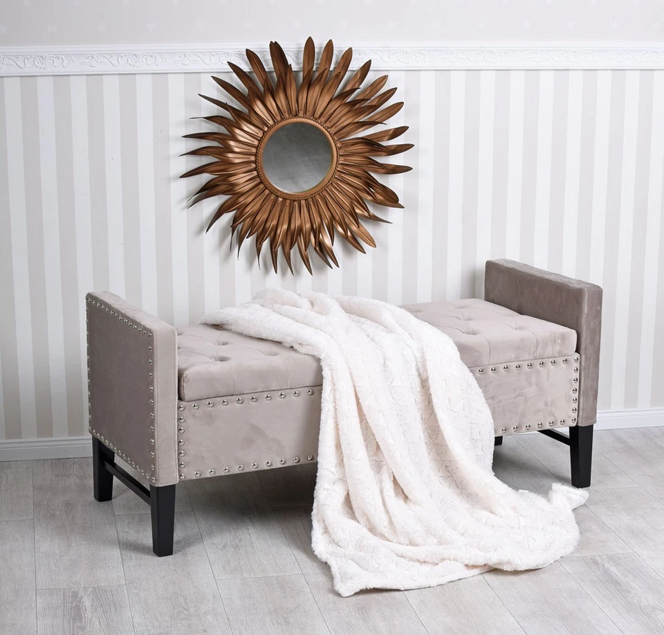 Truhenbank Polsterbank Samtbank Samthocker Wäschetruhe Sitztruhe Betthocker - Bild 3 von 4