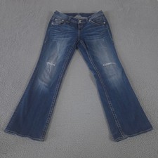 Vigoss Jeans Womens 16 Blue The Chelsea Bootcut Distressed Rhinestone Pockets