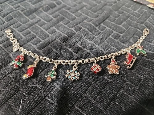 Brighton Joys Of Christmas Charm Bracelet 7-8" Sil