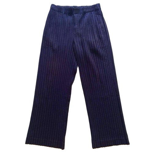 Pleats Please, 90s Issey Miyake Men Pleats Please Homme Plissé Pants Size 2 Navy F/S