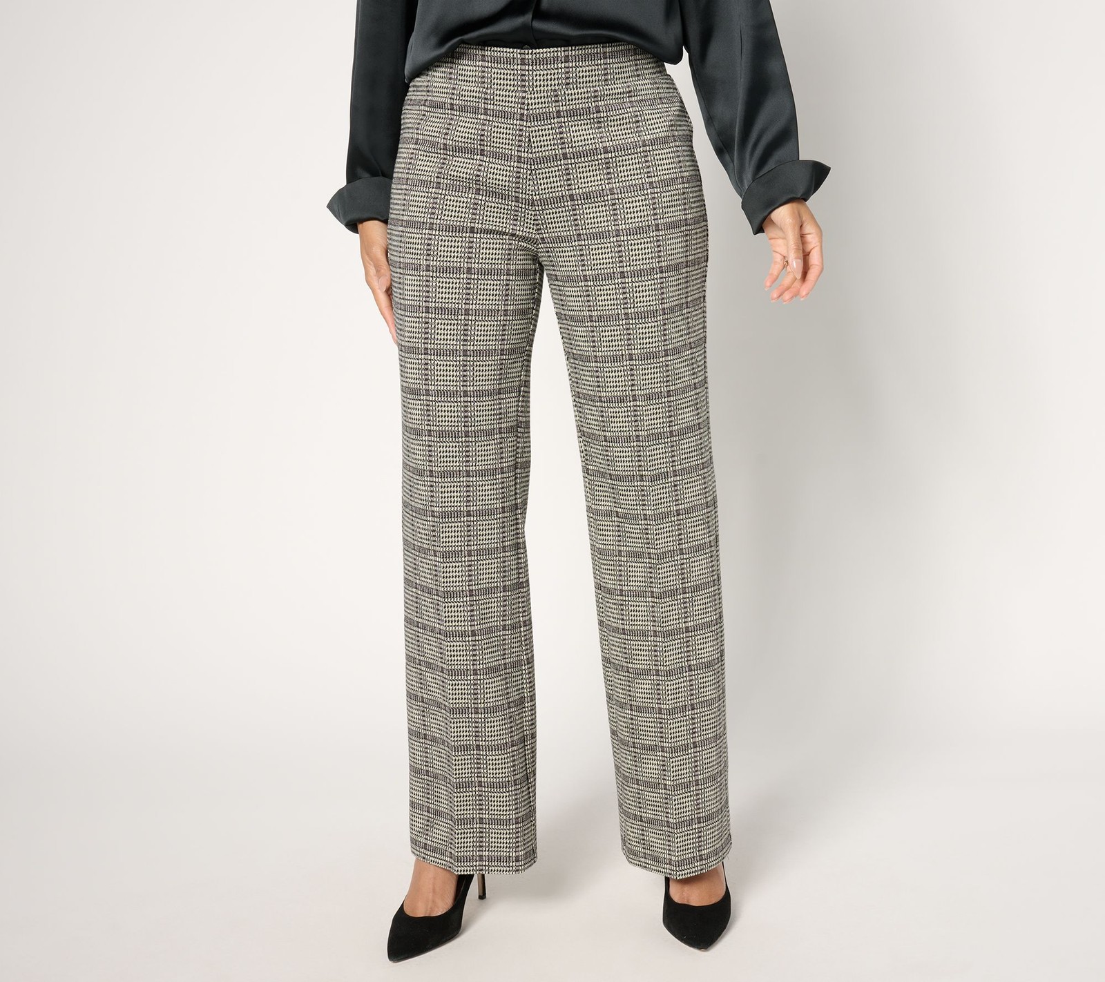 Maya J Women's Pants Sz L Jaquard Knit Gray A672920