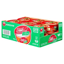 Nongshim Bowl Noodle Spicy Kimchi Ramyun Ramen Noodle Soup, 3.03oz (12 pack)