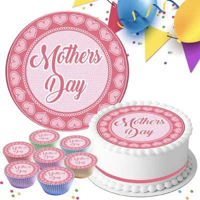 MOTHERS DAY EDIBLE CAKE TOPPER DECORATION 7.5 INCH BDC201 - Image 1 of 4