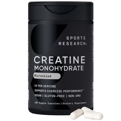 Creatine Monohydrate 120 Capsules Gain Lean Muscle Improve Performance, Strength