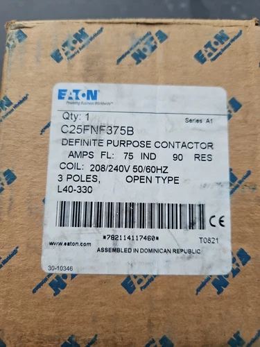 C25FNF375B Eaton / Cutler Hammer Contactor - 75 Amp  3 Pole  220-240V Coil