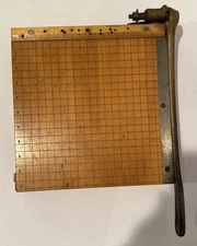 Ingento Paper Cutter Wood with Cast Iron Handle Number 3 Vintage USA