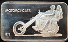 1973 Motorcycles Switzerland Valcambi Mint Vtg Bullion-0.999 Silver 1 Oz Art Bar