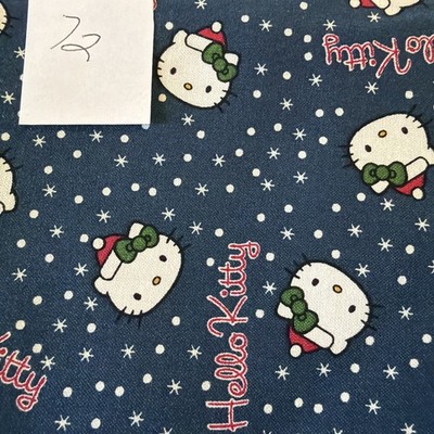 4 Yards 31  Of Blue Hello Kitty Cotton Sateen Fabric