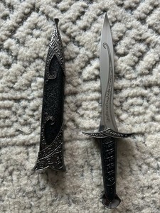 Knights dagger blk steel w/ scabbard repro nice large 11i No reserve! See Pics! 
