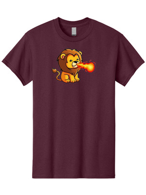 Dragon-Lion Mens Graphic Tee, 100% Cotton, Casual Summer Wear