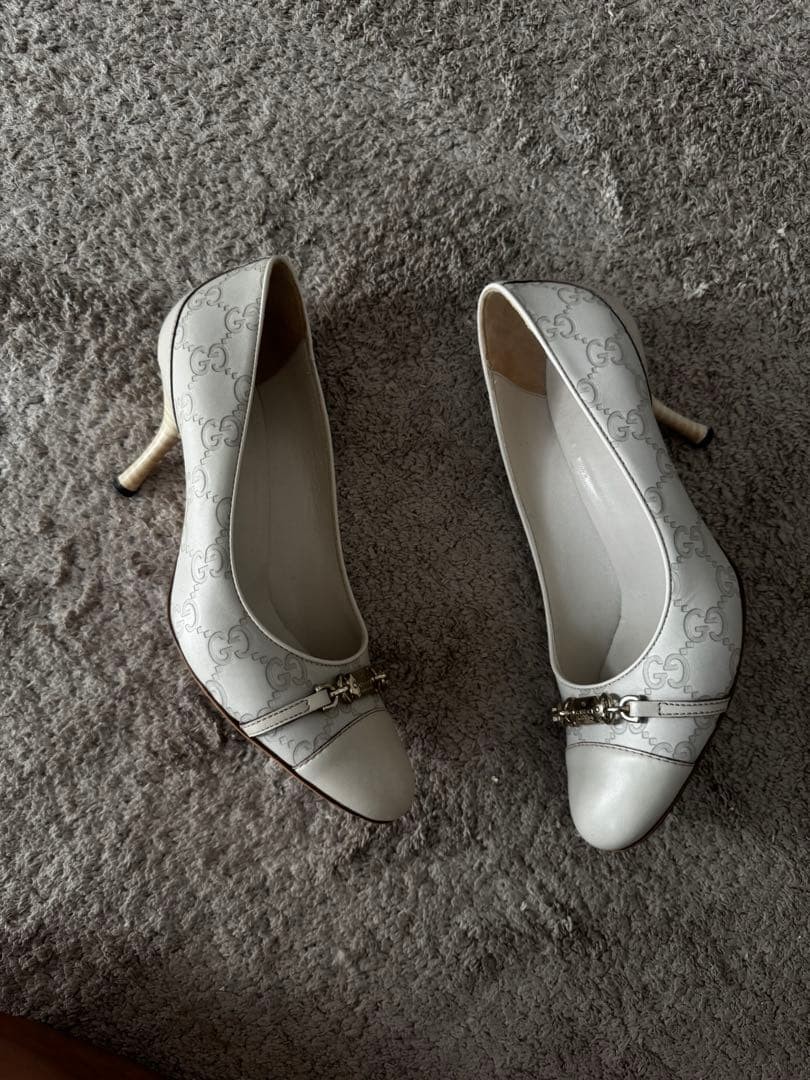 GUCCI Pumps Heel GG Leather Off-White EU36.5/US6.5 120350c thumbnail 7