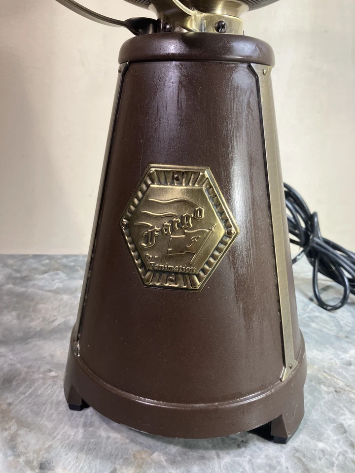 Fanimation Fargo Bank Fan Table Bronze Round Ball 360 Globe FFP3320 See Notes - Image 2 of 4