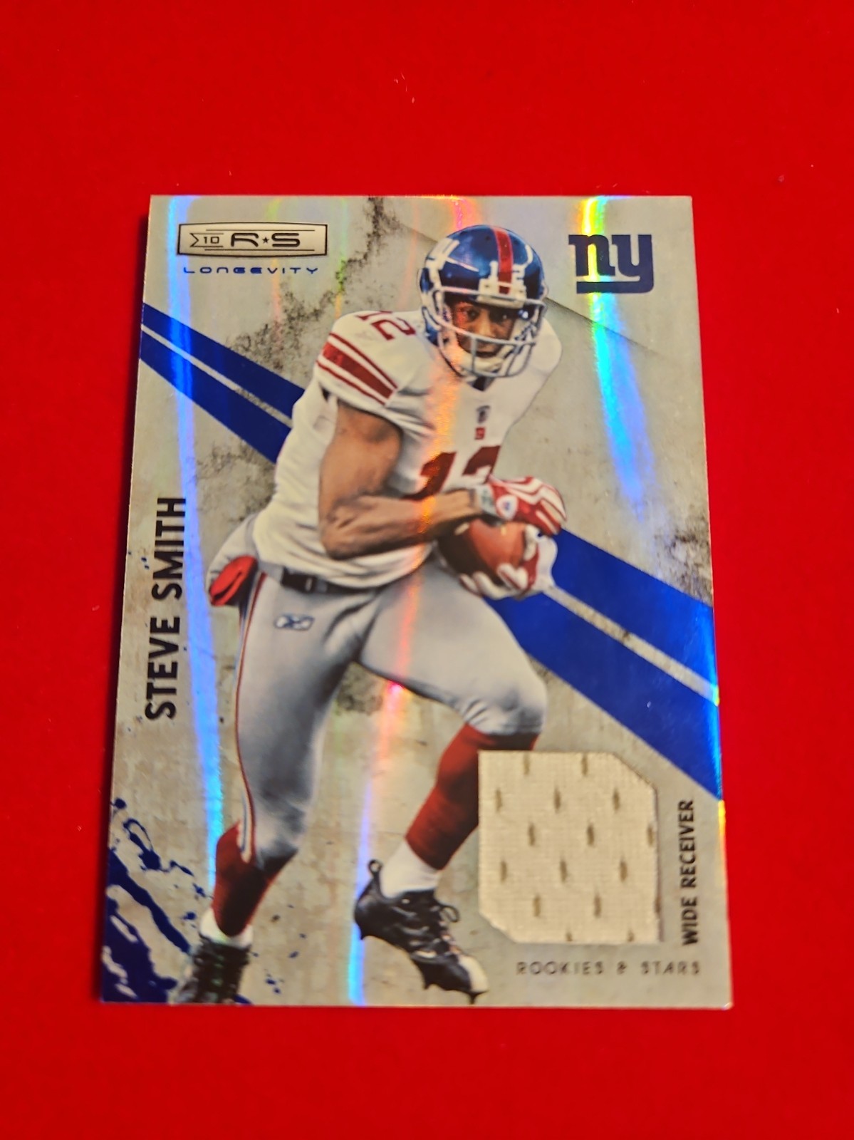 Steve Smith 2010 Panini Rookes & Stars Jersey Blue /75 Giants Jersey Color Match