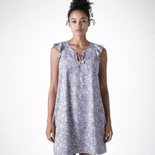 Roberta Roller Rabbit Blue White Floral Cotton Dress XS Keyhole Tunic