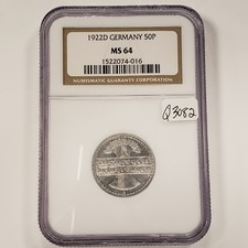 1922-D Germany Weimar 50 Pfennig - NGC MS 64 - SKU-Q3082