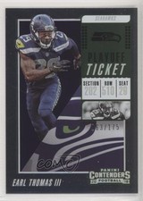 2018 Panini Contenders Playoff Ticket 63/175 Earl Thomas III #12 8k4