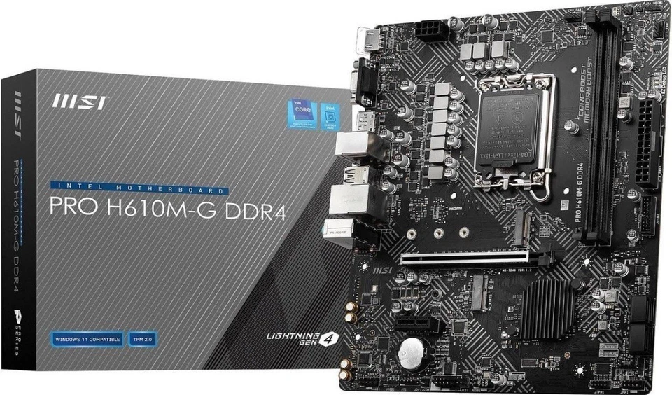MSI PRO H610M-G DDR4 LGA 1700 Intel H610 SATA 6Gb/s Micro ATX Intel Motherboard - Image 4 of 4