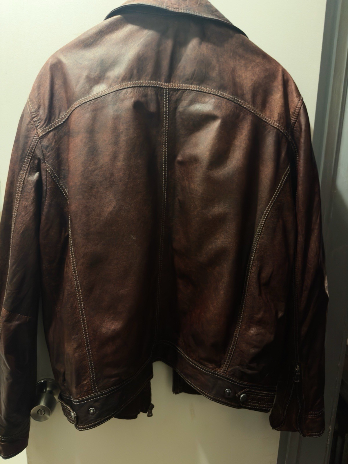 Milestone Lambskin Leather Jacket. Brown Distress… - image 2