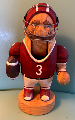 Frontgate Holiday Collection Nutcracker Wood Football Player 13.5'' Tall