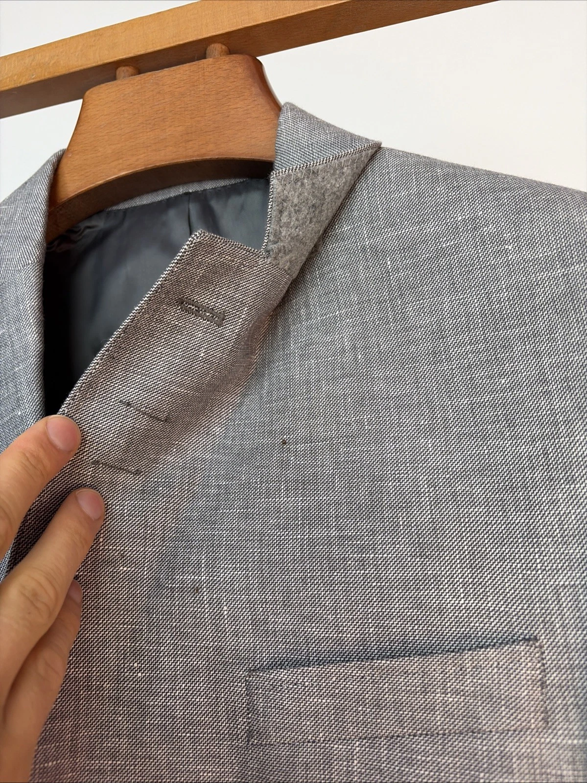 Charles Tyrwhitt (42R) Linen & Cotton Summer Jacket Sport Coat Blazer Slim Fit image 8