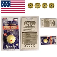 2-1/4" Regulation Size Billiard/Pool Ball: Super Pro Cup Cue Ball with 6 Red ...