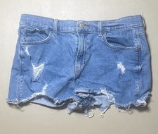 Old Navy Boyfriend Short Mid Rise Women  s 8 Blue Cutoff Distressed