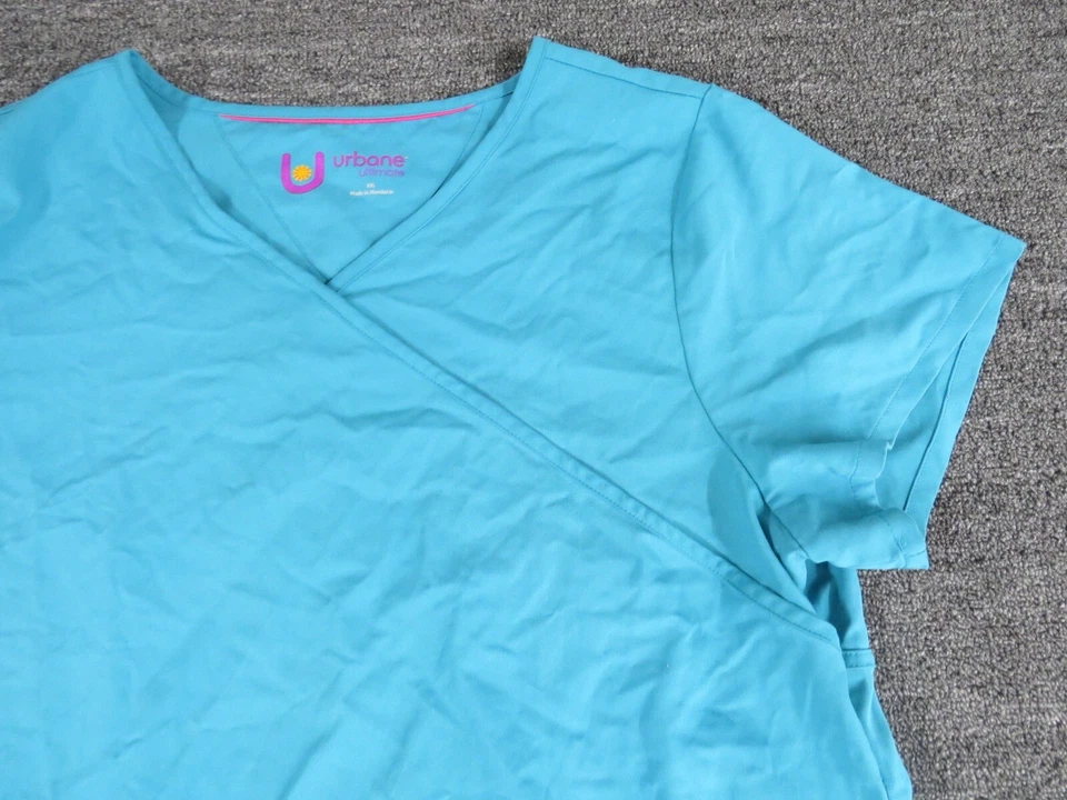 Urbane Ultimate Scrub Top Womens XXL Green Short Sleeve V Neck - Image 3 of 4