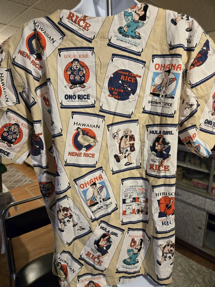 Women's Hawaiian Hula Girl Rice Scrub Top Extra Large - Image 2 of 3