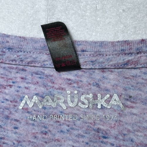 Marushka Cat T Shirt Women’s Sz Med V Neck Purple w/Blue Eyes Cute Cotton Poly - Picture 3 of 6