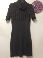 City Triangles Womens Sweater Dress Size Large Grey Heather Front Pockets 103