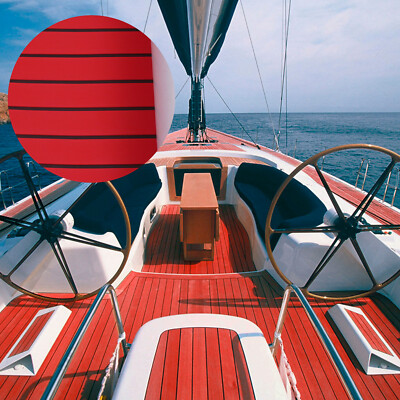Red EVA Foam Boat Marine Yacht Flooring Mat Faux Teak Non-Slip Decking Sheet Pad