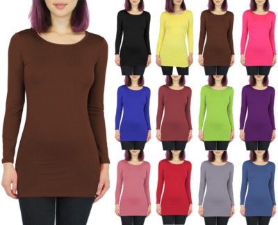 Thermo Shirt Damen Langarmshirt mit Innenfutter Unterhemd Longshirt 