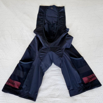 Rapha Herren Brevet leichte Cargo Trägerhose Taschen marineblau Medium UVP £250