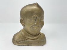Knute Rockne Notre Dame Football Coach Bust Door Stop Book End Cast Vintage 