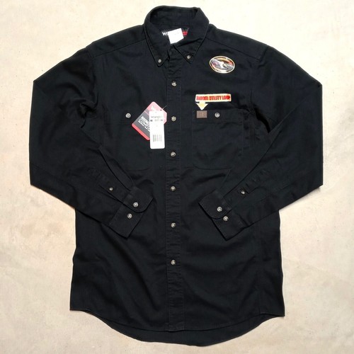 Wrangler RIGGS Workwear Black Long Sleeve Button Twill Work Shirt - Men's MEDIUM