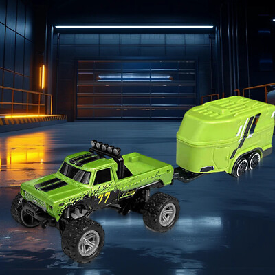 Mini RC Monster Truck USBC Rechargeable Underflow with Trailer,1:64 Scale Allo1K