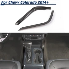 Black Wood Grain Gear Shift Side Cover Trim For Chevy Colorado/GMC Canyon 2014+