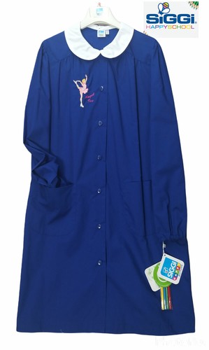 Grembiule bimba bluette ricamato per scuola elementare SIGGI - Picture 2 of 49